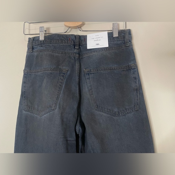 NWT ZARA SIGNATURE DENIM THE LOOSE FIT IN DISTRESSED RESIN STRAIGHT LEG EU34/US2 - Picture 12 of 15